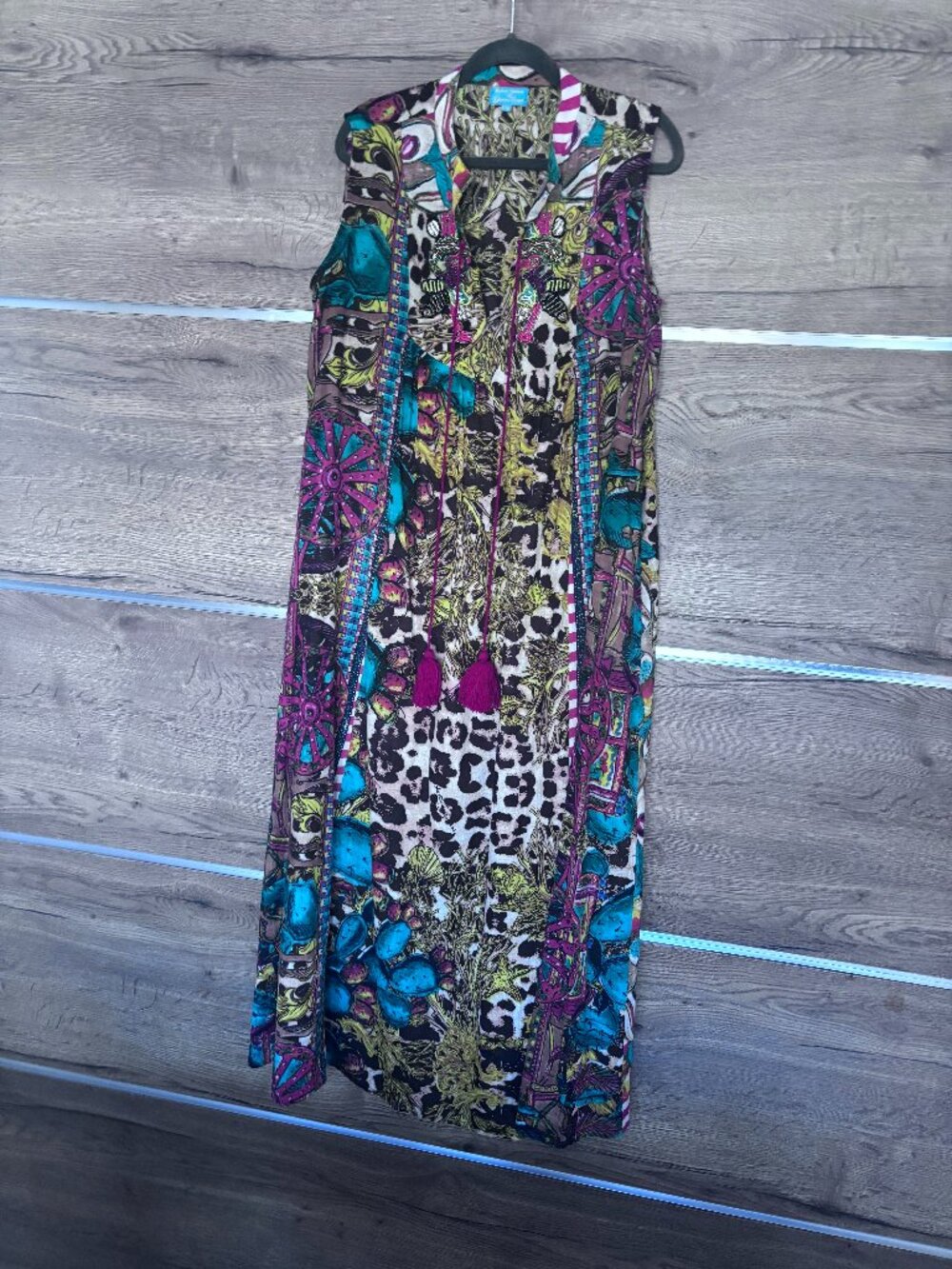 Antica Sartoria Cotton Sleeveless Dress with Mock Collar - Size L/XL